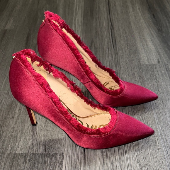 Sam Edelman Burgundy Satin Heels - Picture 5 of 6